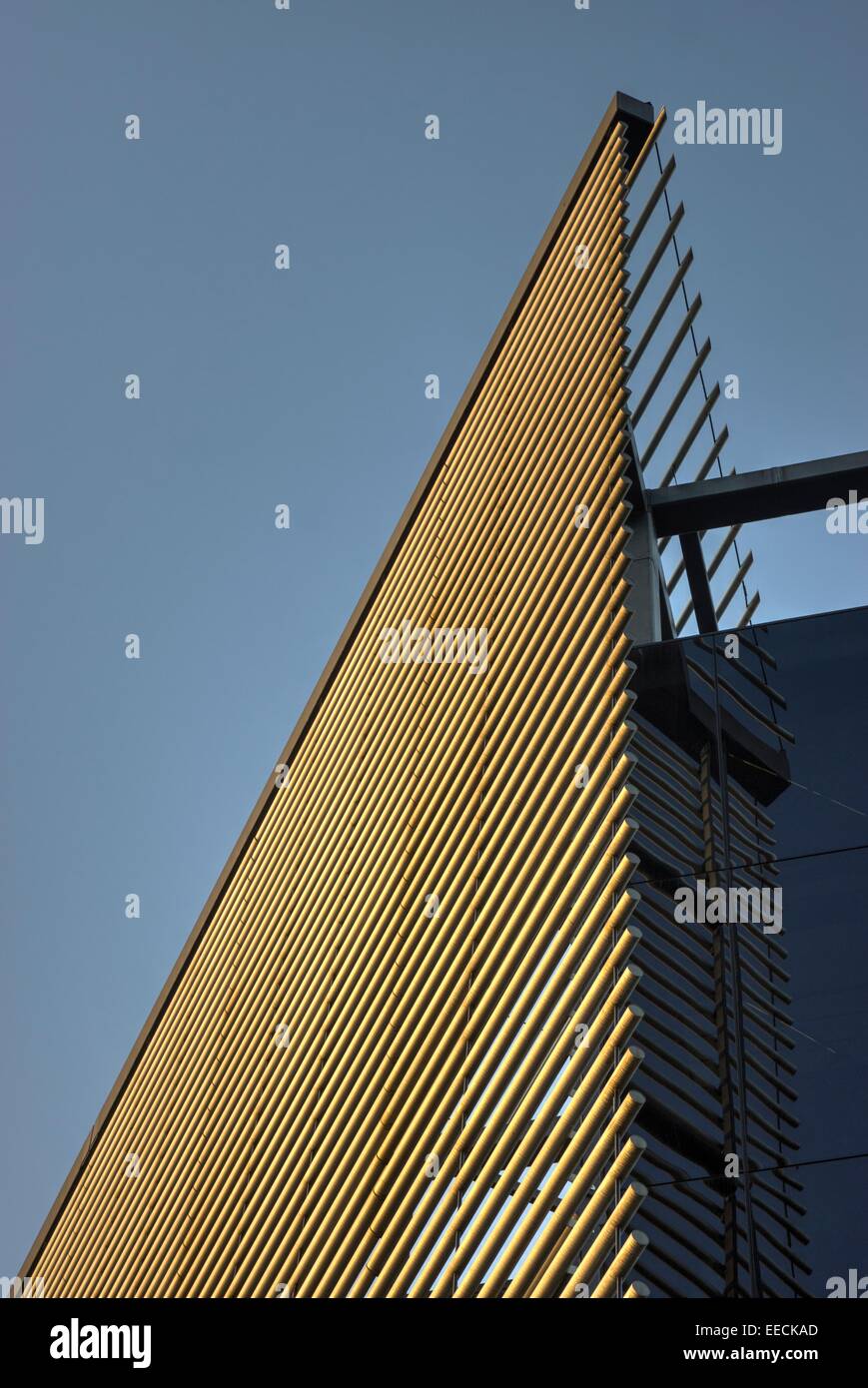 La moderna architettura Londra pannelli per costruzione Foto Stock