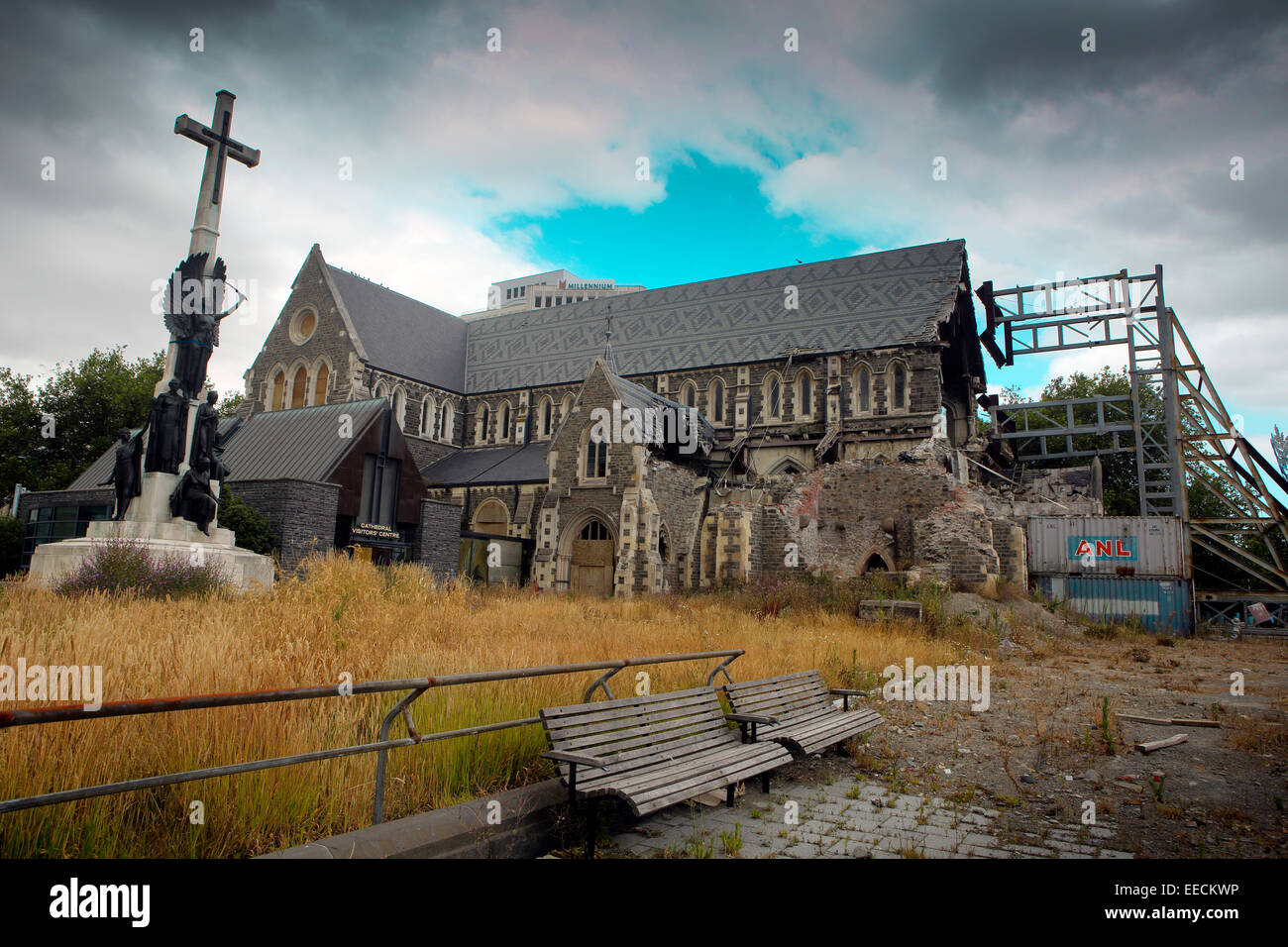 Christchurch Cattedrale anglicana distrutta nel febbraio 2011 terremoto Foto Stock