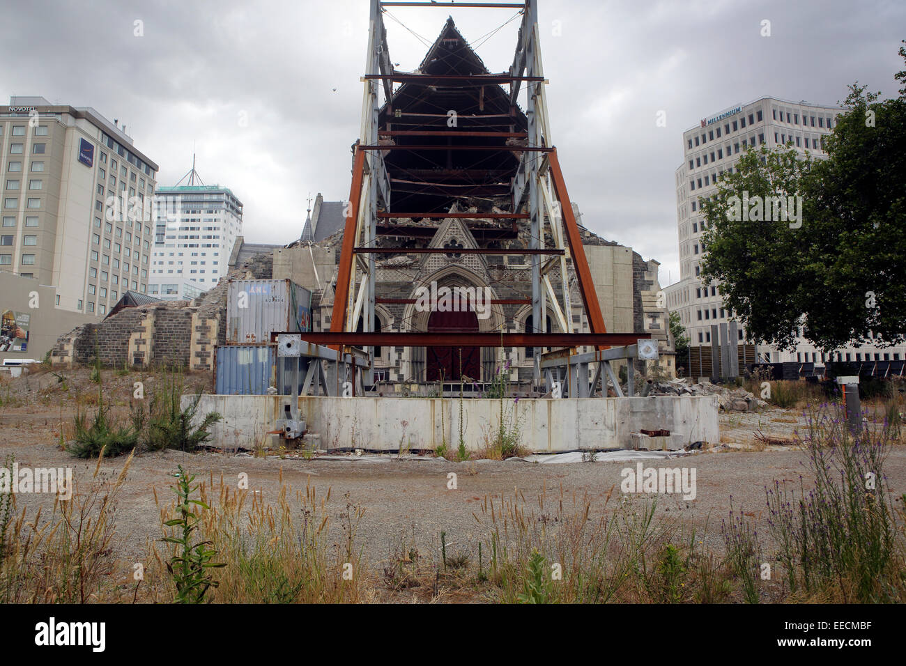 Christchurch Cattedrale anglicana distrutta nel febbraio 2011 terremoto Foto Stock