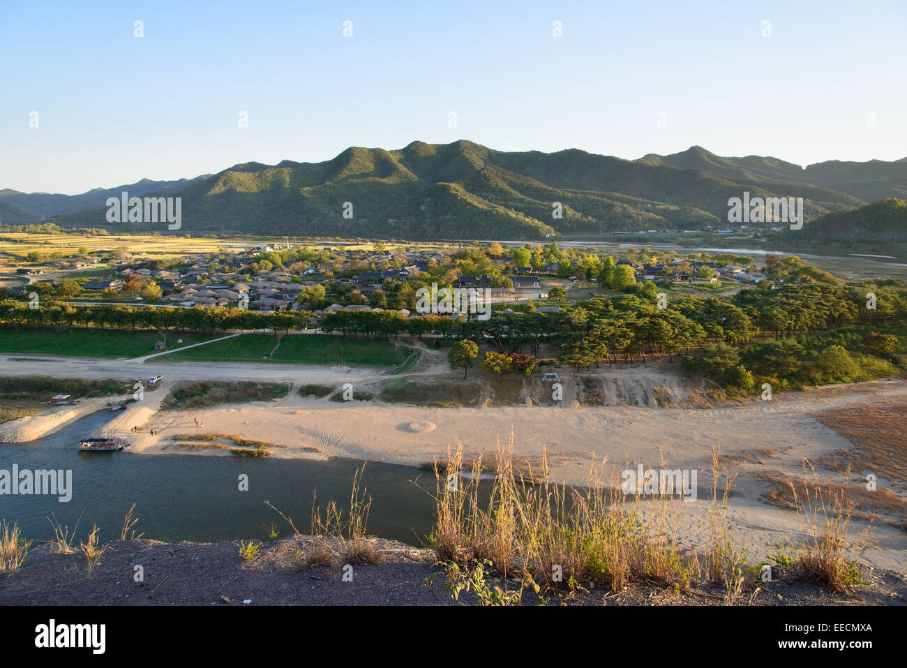 Vista di Andong Hahoe Folk Village in Corea Foto Stock