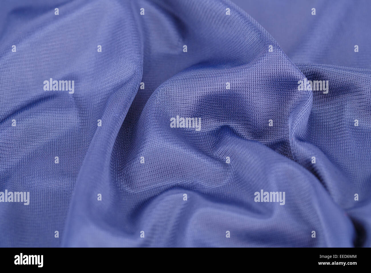 Blu tessuto di seta per lo sfondo. Foto Stock