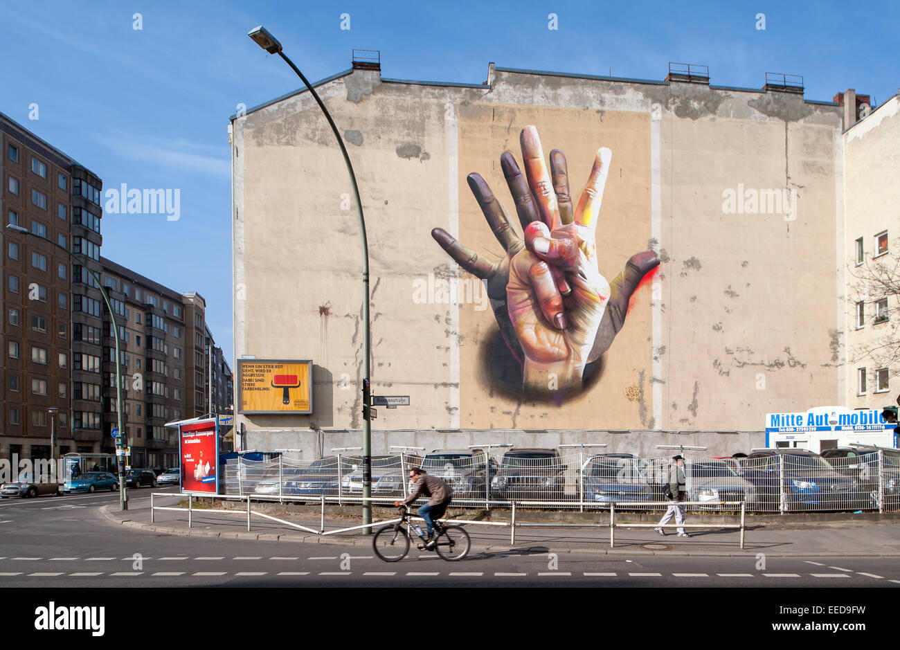 Berlino, Germania, la progettazione di un firewall in Berlin-Mitte Foto Stock