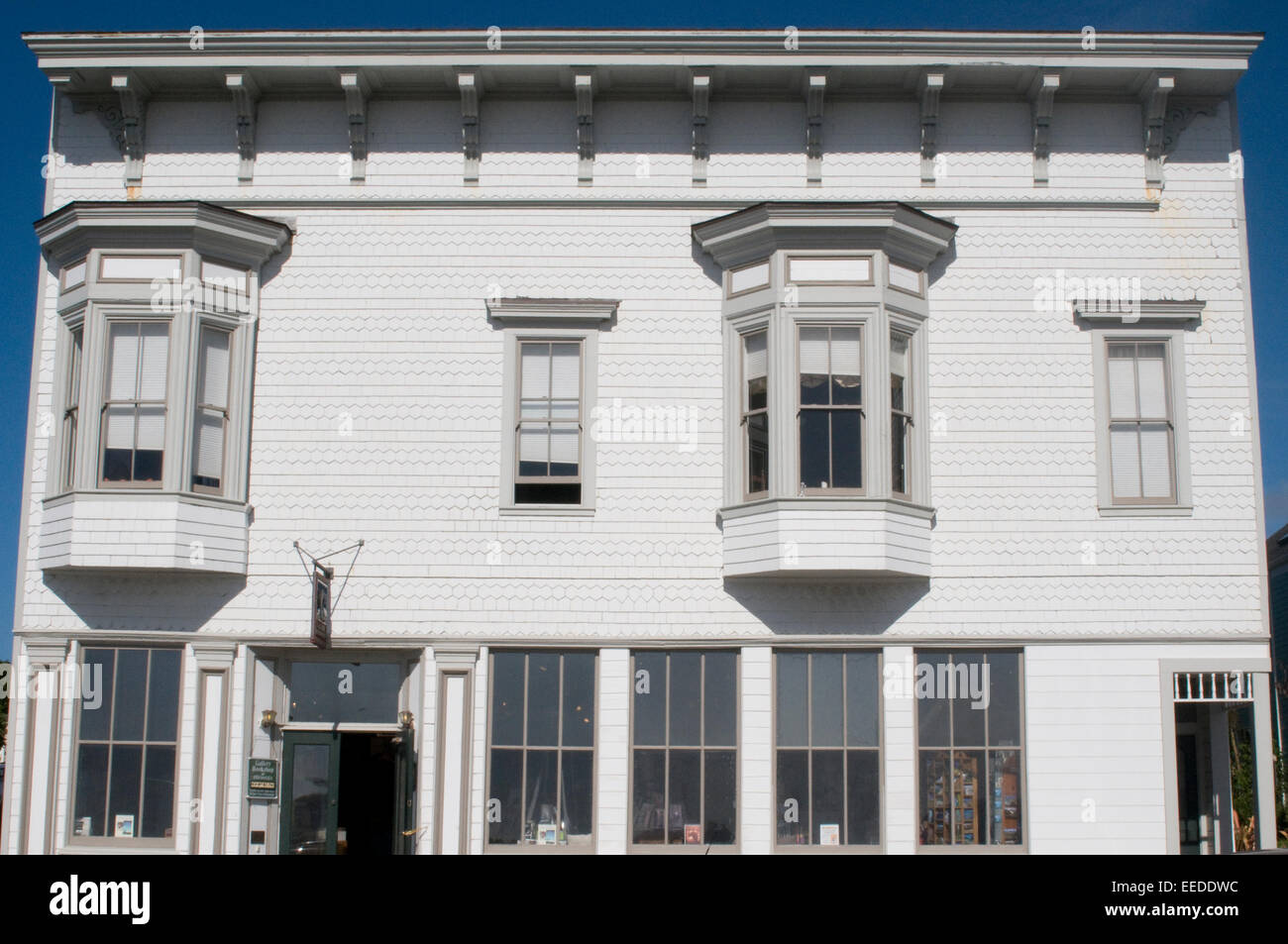Elegante costiera californiana architettura grandiosa in legno Mendocino store Foto Stock