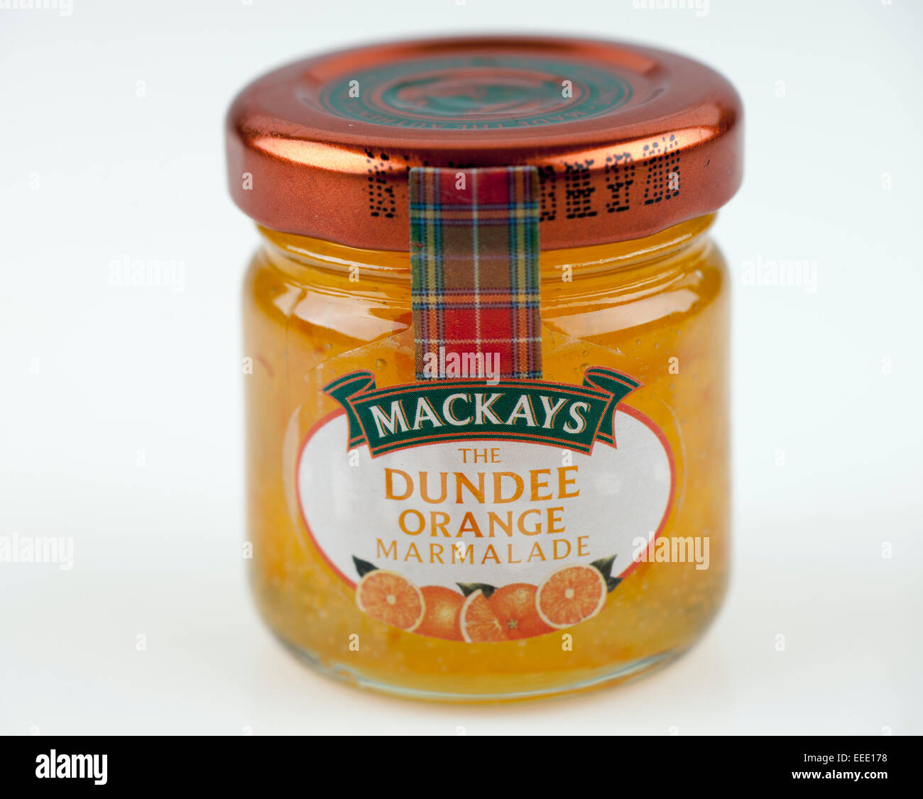 Vaso piccolo di Mackays Dundee marmellata di arance Foto Stock