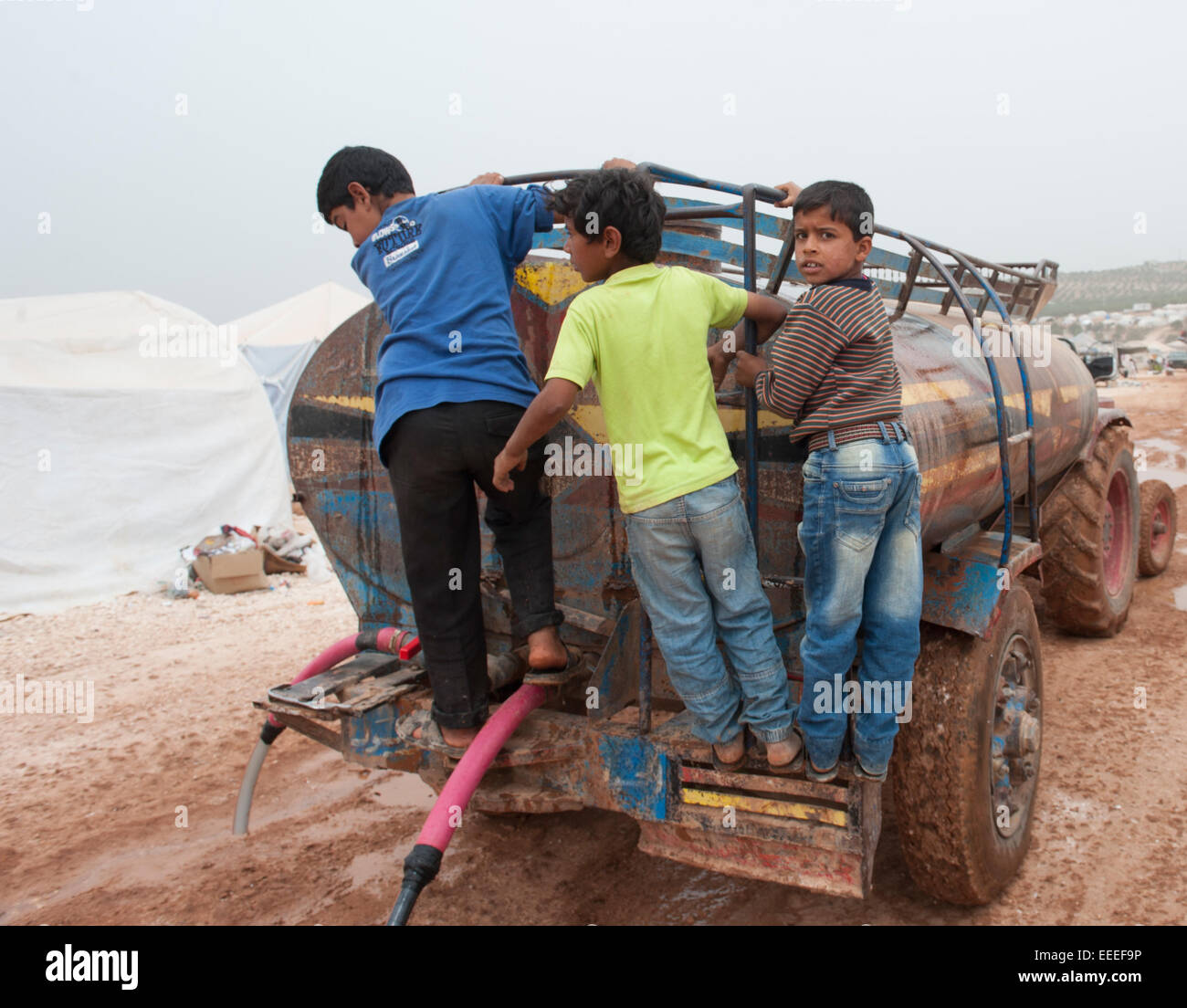 Bab al-Hawa, Siria, campi profughi sul confine Syrian-Turkish Foto Stock