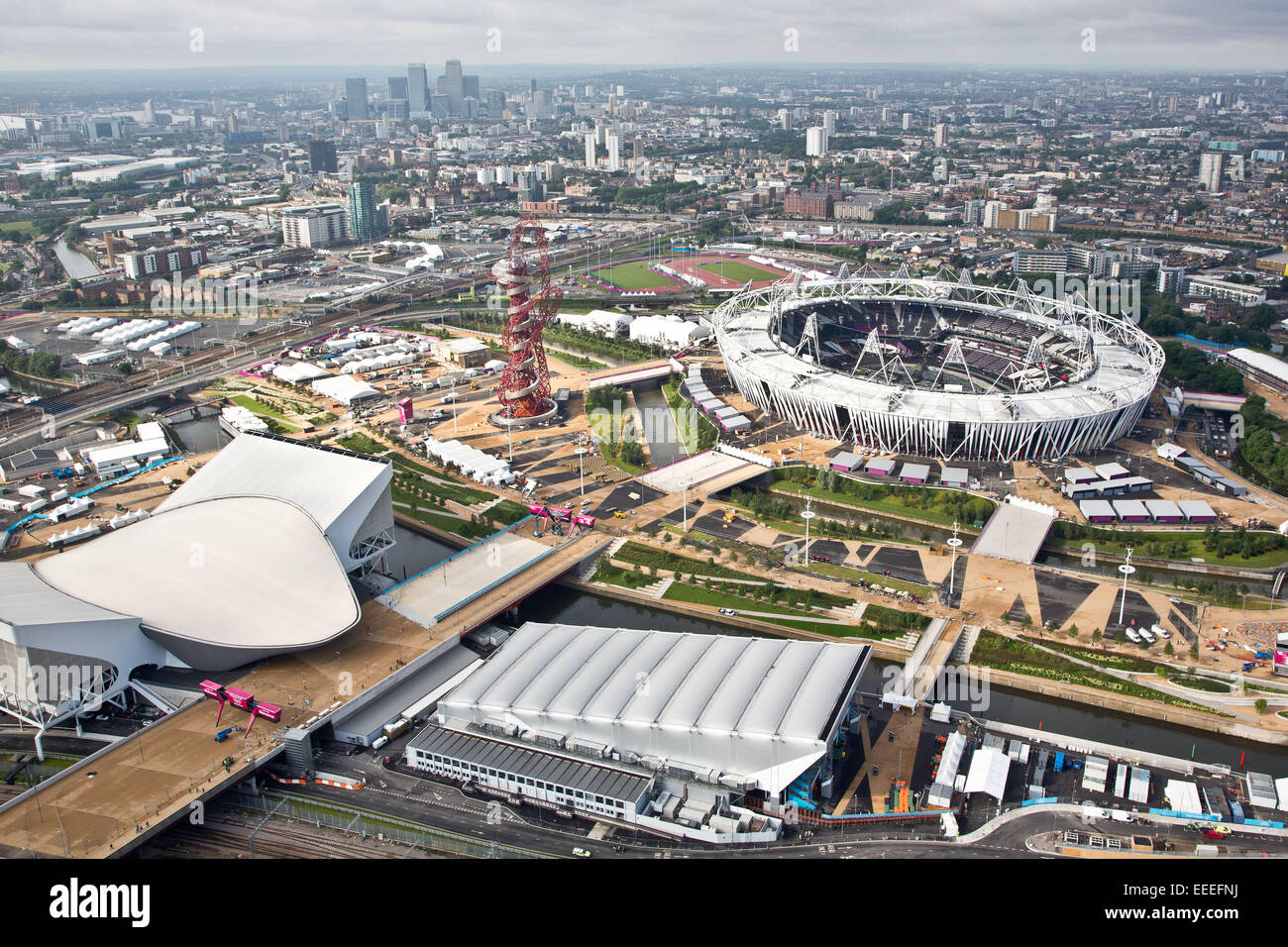 Vista aerea dello Stadio Olimpico e la zona circostante Foto Stock