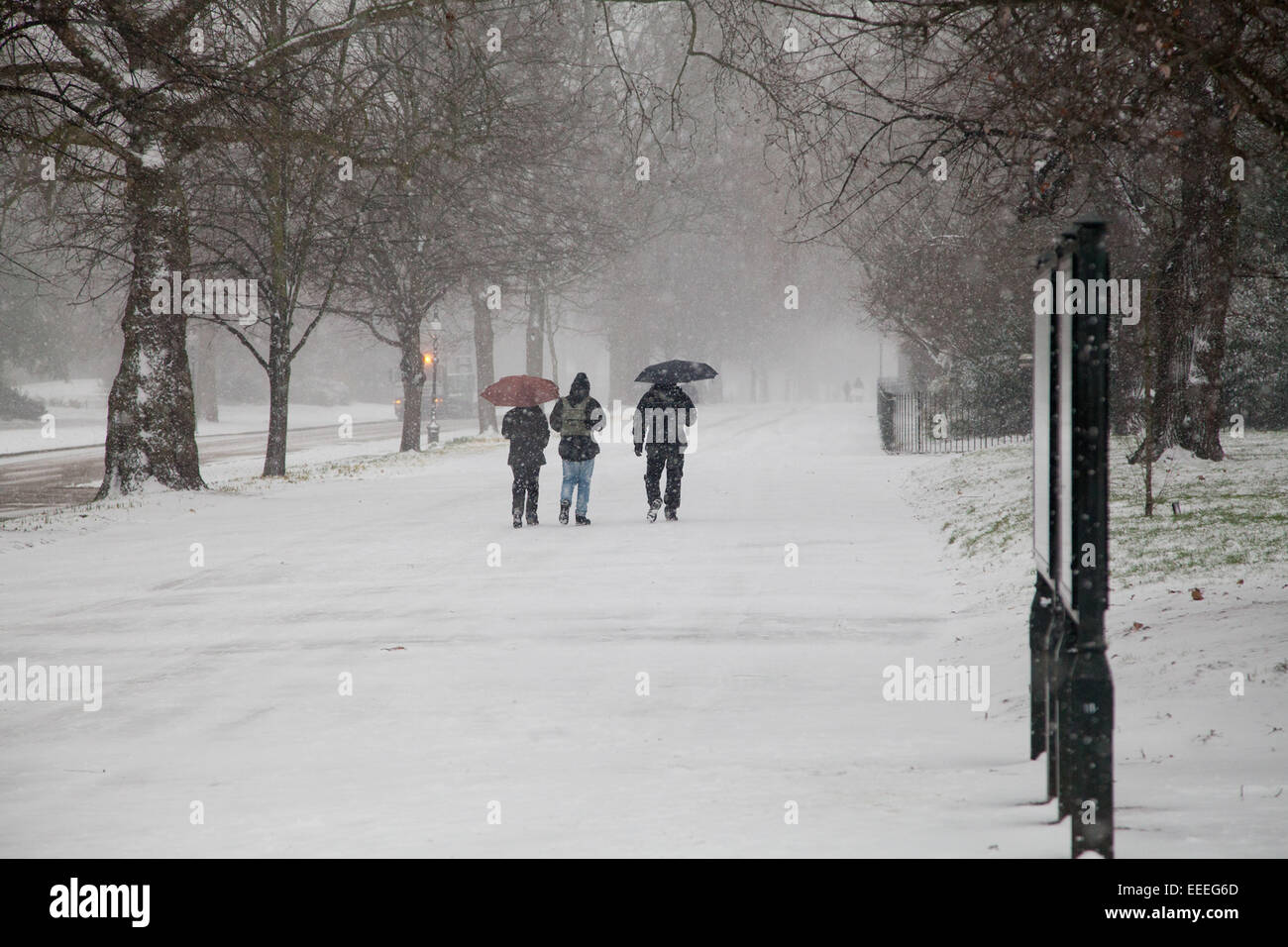 Neve in Hyde Park Foto Stock