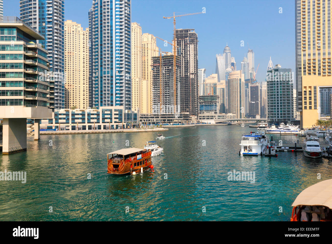 Dubai Marina canale Foto Stock