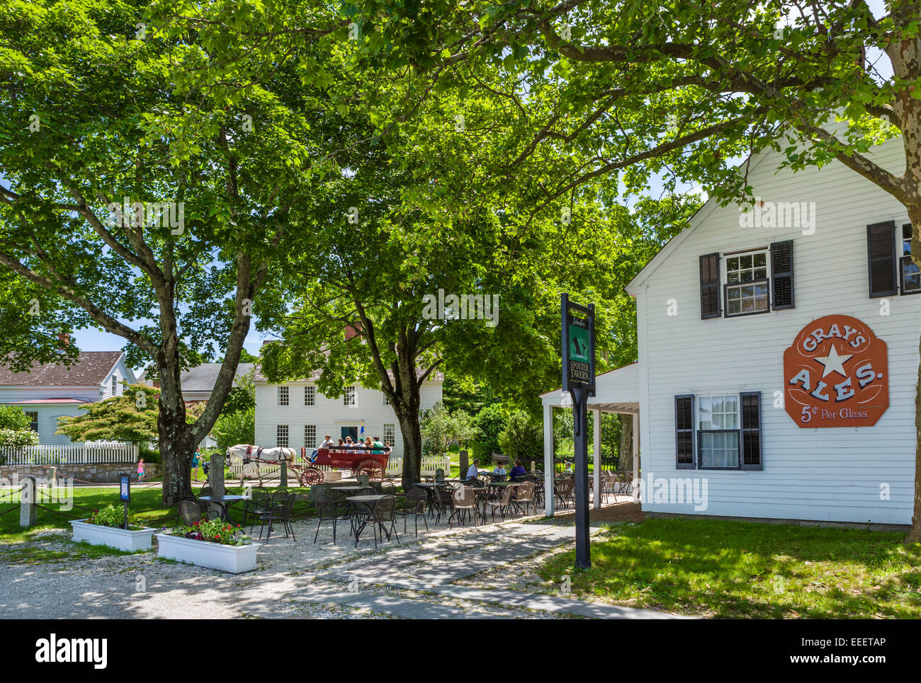 Spouter Osteria a Mystic Seaport Maritime museum di Mystic, Connecticut, Stati Uniti d'America Foto Stock