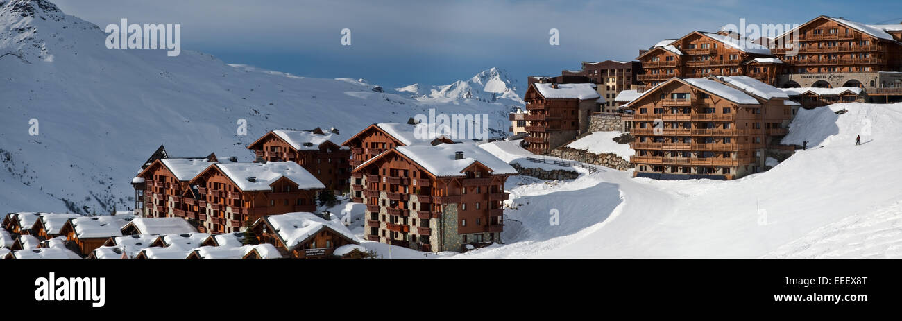 Ski Chalets in Les Menuires, Francia, Europa Foto Stock