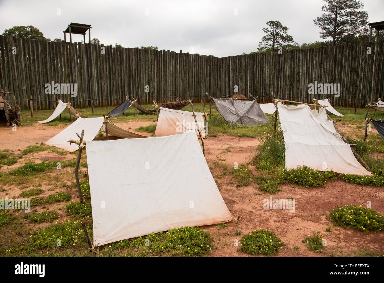 Andersonville National Historic Site home all'ex campo confederato Sumter campo di prigionia dove 45.000 Unione prigionieri sono stati detenuti Maggio 6, 2013 in Andersonville, Georgia. Foto Stock