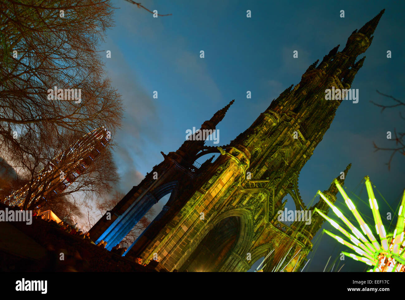 Fiera di natale in Princes Street Gardens, Edimburgo Foto Stock