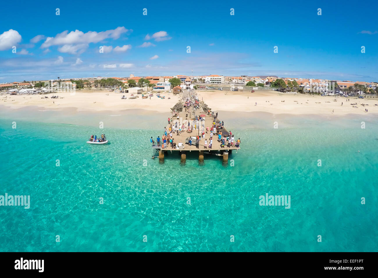 Vista aerea della spiaggia di Santa Maria in Sal Capo Verde - Cabo Verde Foto Stock