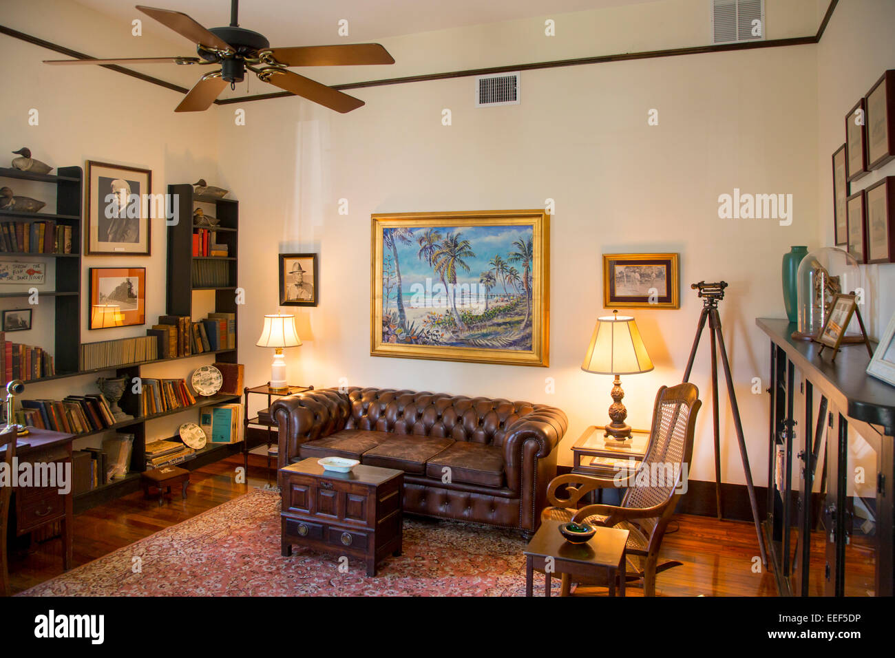 Interno del centro storico di Palm Cottage b. 1895 - ora la casa della Napoli storica Società, Naples, Florida, Stati Uniti d'America Foto Stock