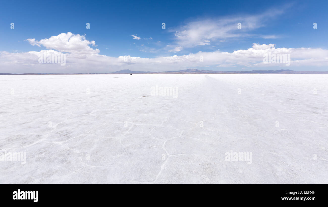 A Salar de Uyuni distesa di sale, Bolivia, Sud America Foto Stock