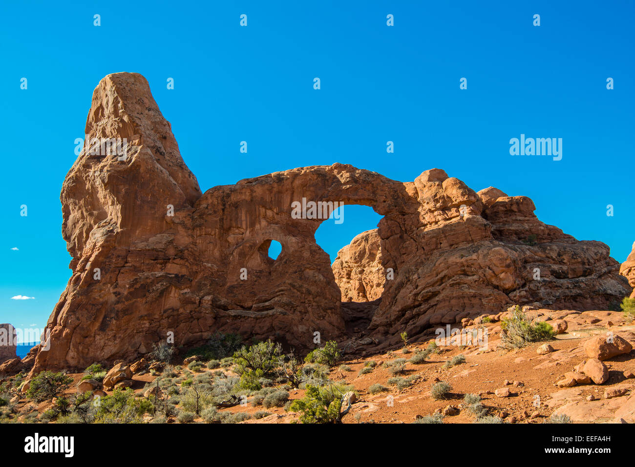 La torretta Arch, Arches National Park, Utah, Stati Uniti d'America Foto Stock