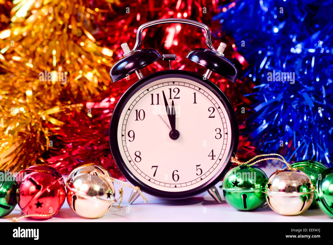 Orologio a nuovo anno. Foto Stock