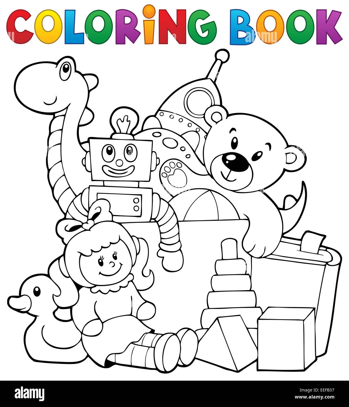Libro da colorare mucchio di giocattoli - foto illustrazione Foto stock -  Alamy