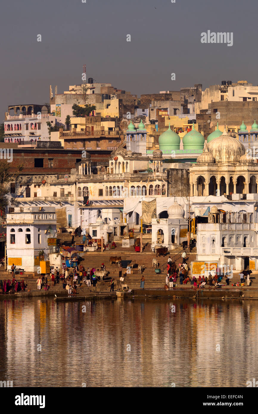 India Rajasthan, Lago di Pushkar Foto Stock