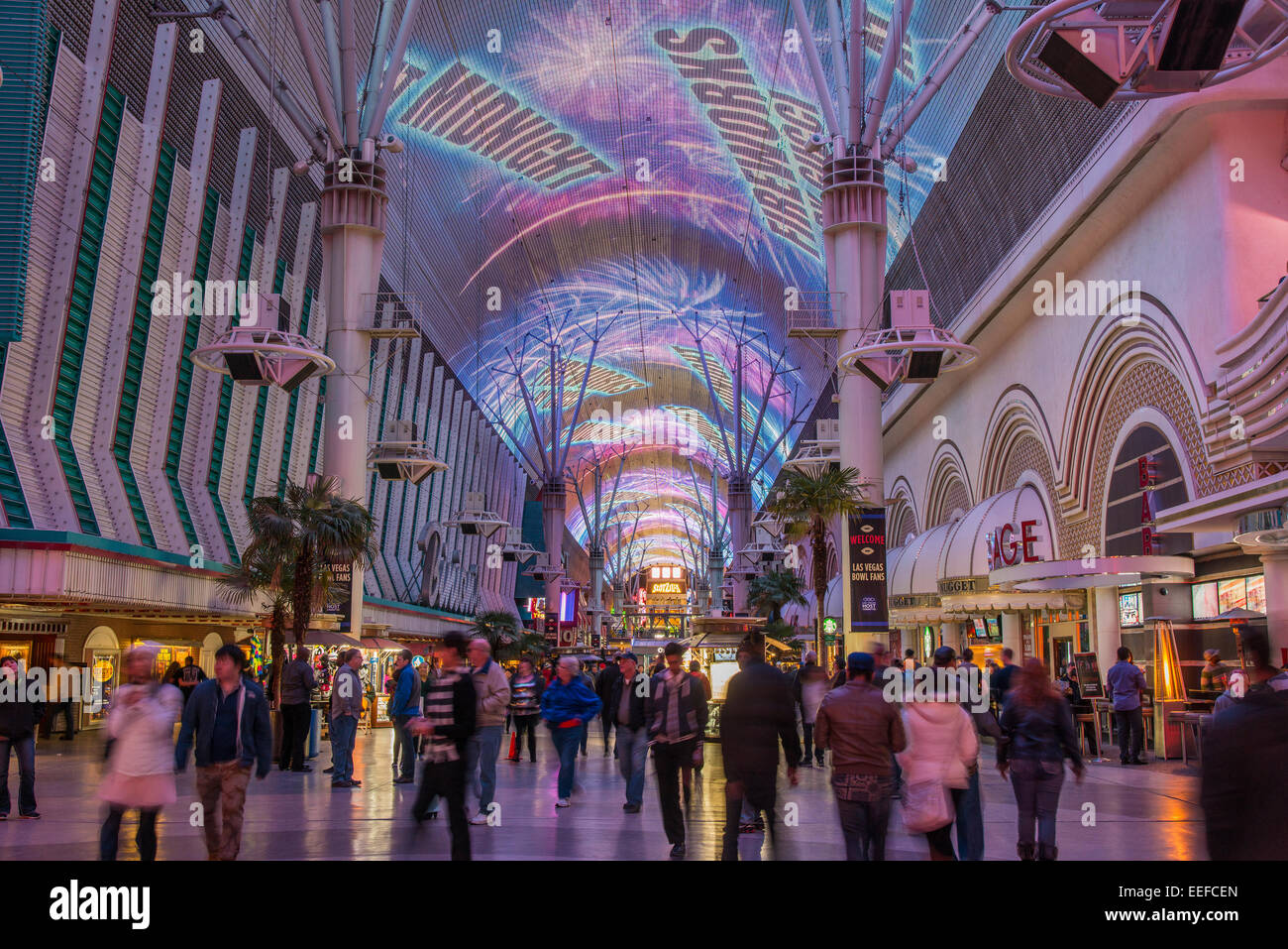 Fremont Street Experience mall pedonale, Las Vegas, Nevada, STATI UNITI D'AMERICA Foto Stock