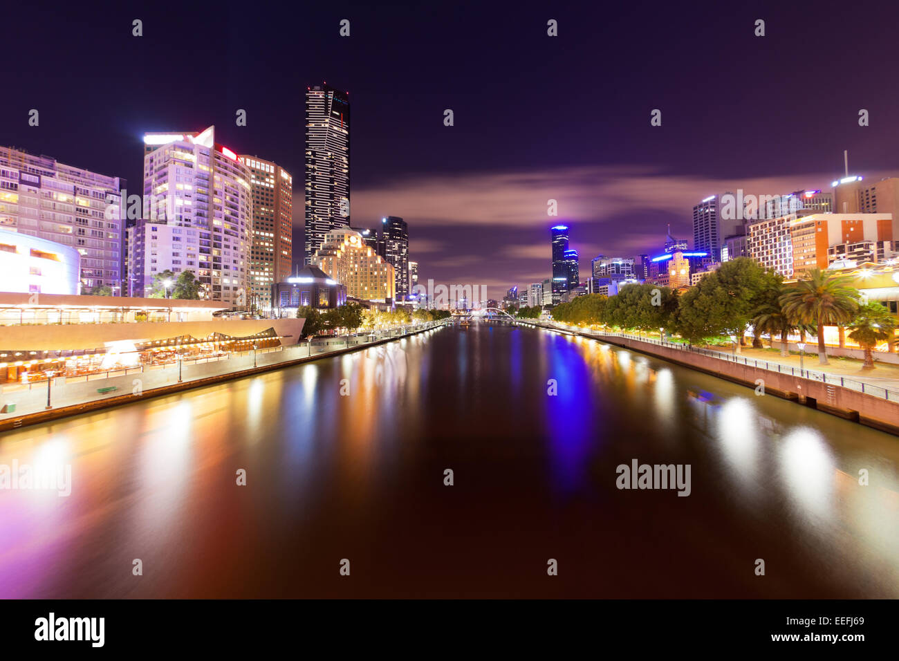 Vista del fiume Yarra di Melbourne, Australia Foto Stock