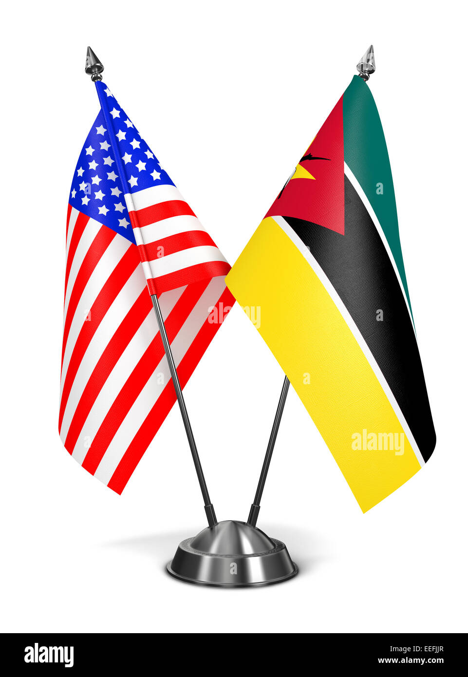 Stati Uniti d'America e il Mozambico - Bandiere in miniatura. Foto Stock