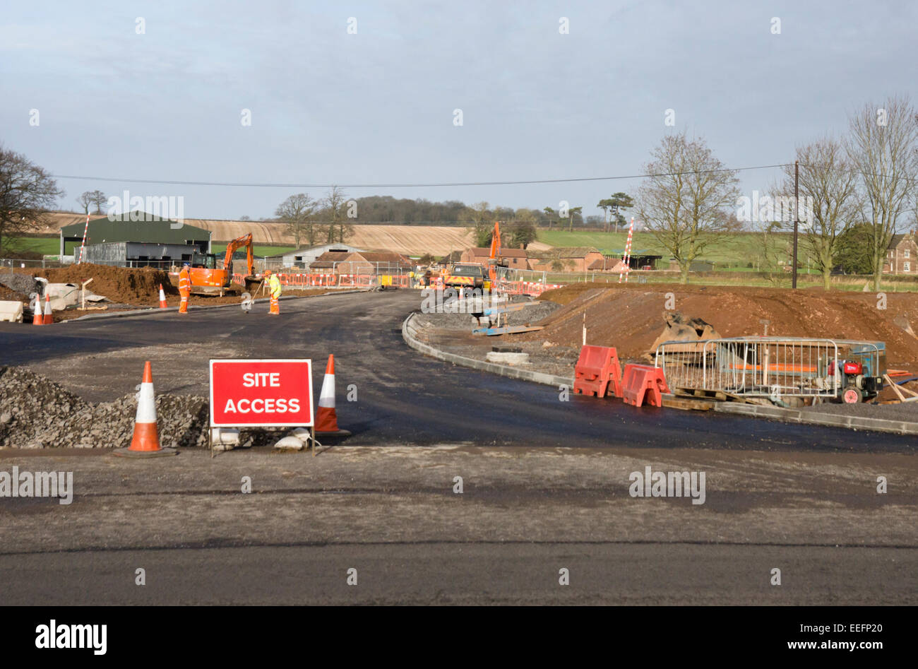 Cannington un villaggio nel Somerset vicino al sito di Hinkley Point C centrale nucleare. Il bypass di nuovo Foto Stock