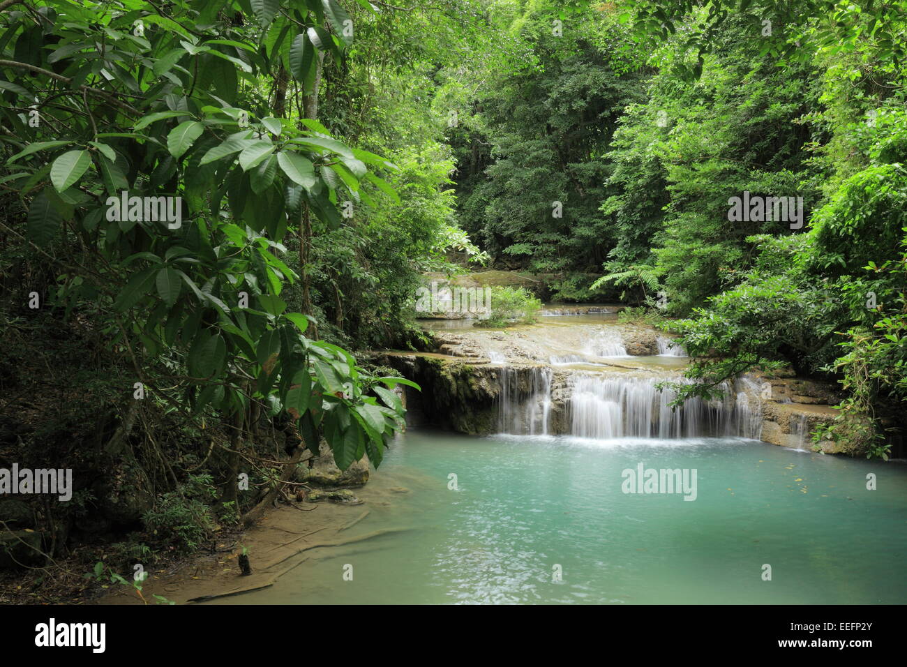 Parco Nazionale di Erawan - La Provincia di Kanchanaburi - Tailandia Foto Stock