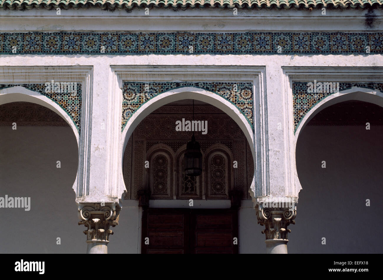 Marocco, Tangeri, Kasbah, Dar el Makhzen, cortile del palazzo del sultano Foto Stock