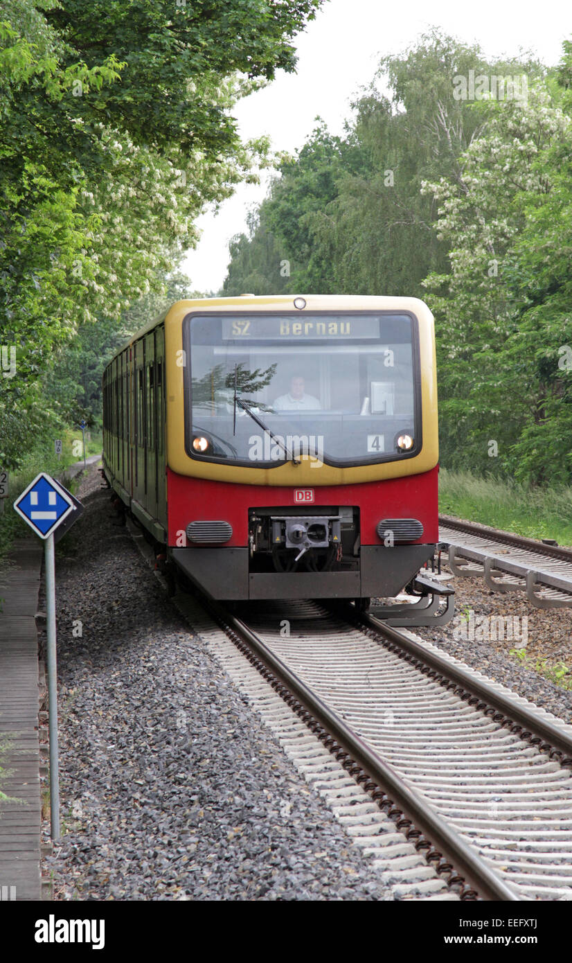 Berlino, Germania, S-Bahn linea 2 verso Bernau Foto Stock