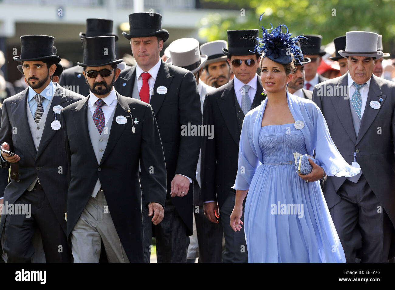 Royal Ascot, Sheikh Mohammed Bin Rashid Al Maktoum e sua moglie Haya di Giordania Foto Stock