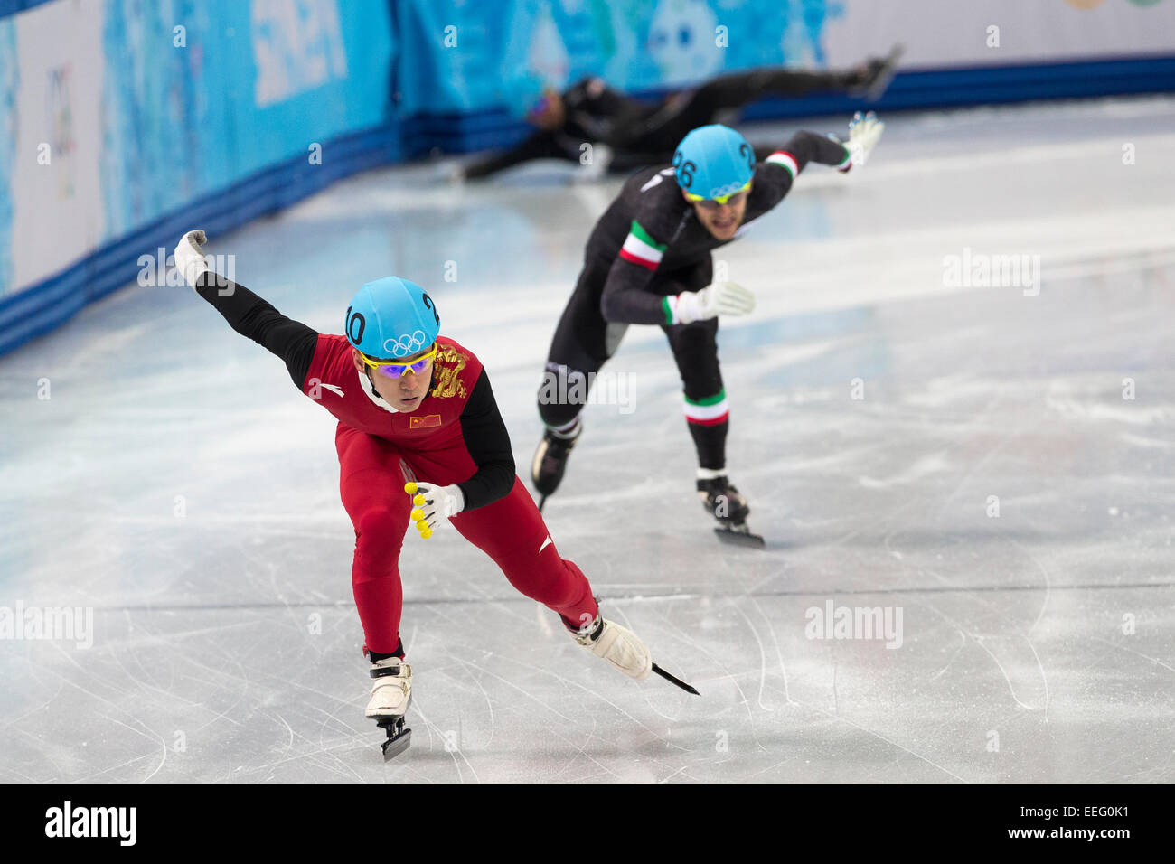 Short Track pattinaggio di velocità presso i Giochi Olimpici Invernali, Sochi 2014 Foto Stock