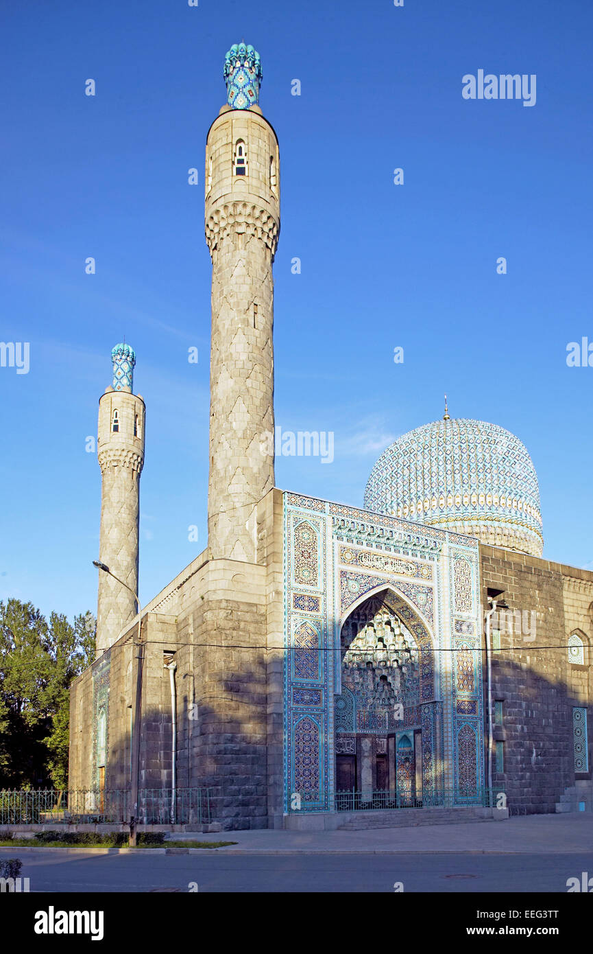 Russland San Pietroburgo Moschee 1910-1912 Erbaut Fayenzen Minarett Minarette Sankt Petersburg Sehenswuerdigkeit Geographie Asien Foto Stock