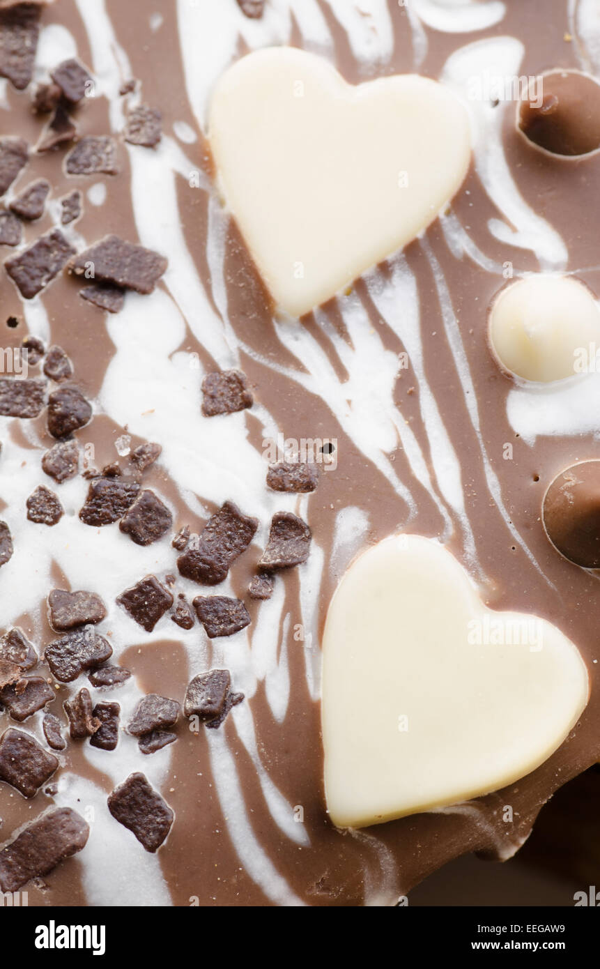 Forme cuori di san valentino torta al cioccolato Foto Stock