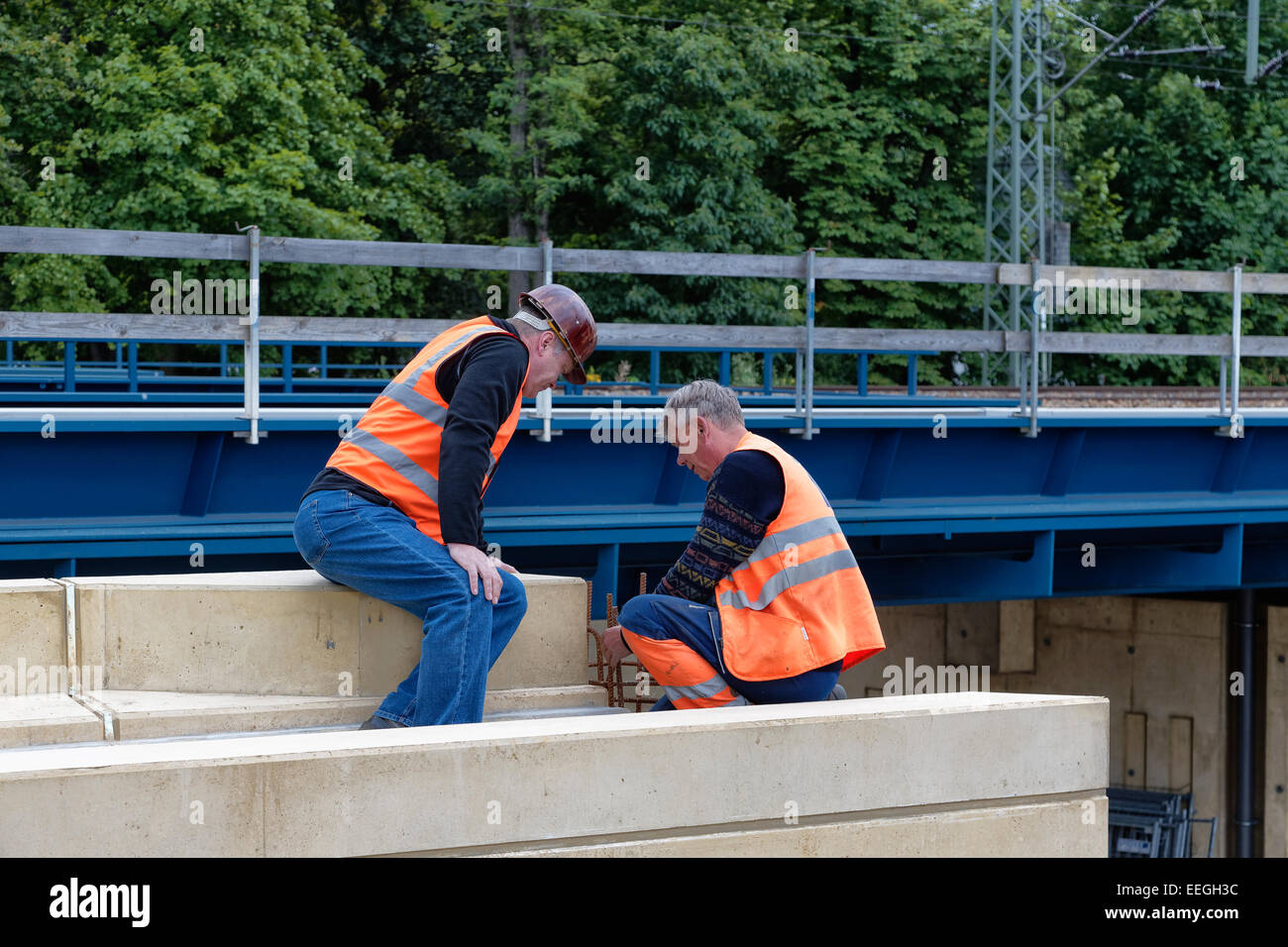 Berlino, Germania, Einhub un ponte ferroviario Foto Stock