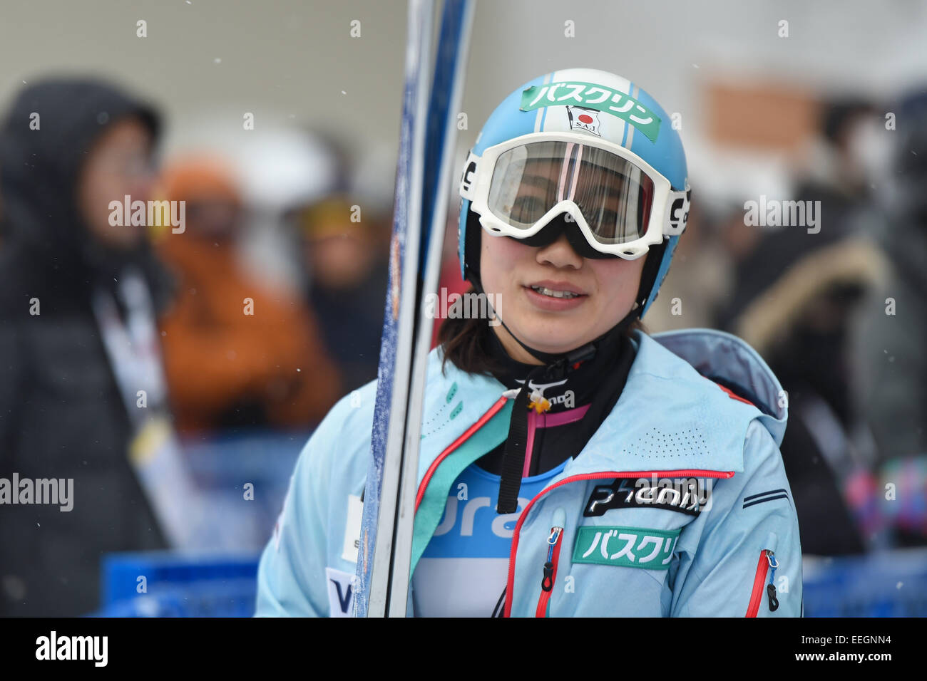 Zao Jumping colline, Yamagata, Giappone. Xvii gen, 2015. Aki Matsuhashi  (JPN), 17 gennaio 2015 - Salto con gli sci : FIS Ski Jumping World Cup  Ladies, prima partita normale individuale colle di