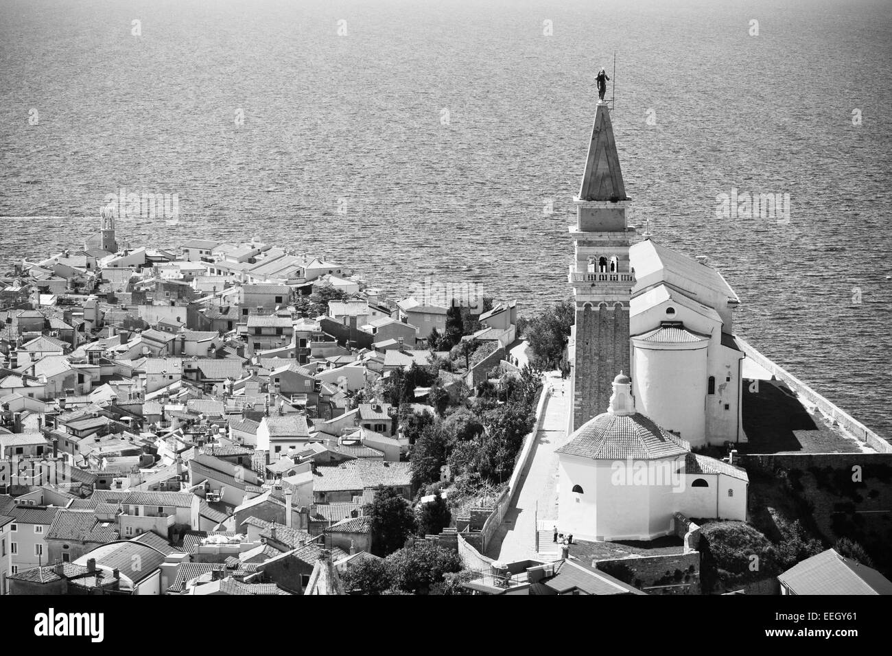 La chiesa parrocchiale di San Giorgio nella città vecchia di Pirano - Sloveno Foto Stock