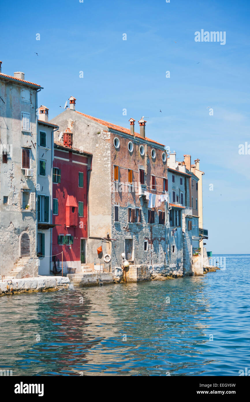 Città vecchia architettura di Rovigno, Croazia. Istria Foto Stock