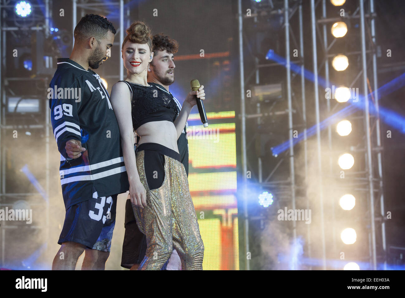 Rising Star Kiesza suona dal vivo a MTV 'crash' Plymouth offre: Kiesza dove: Plymouth, Regno Unito quando: 15 Lug 2014 Foto Stock