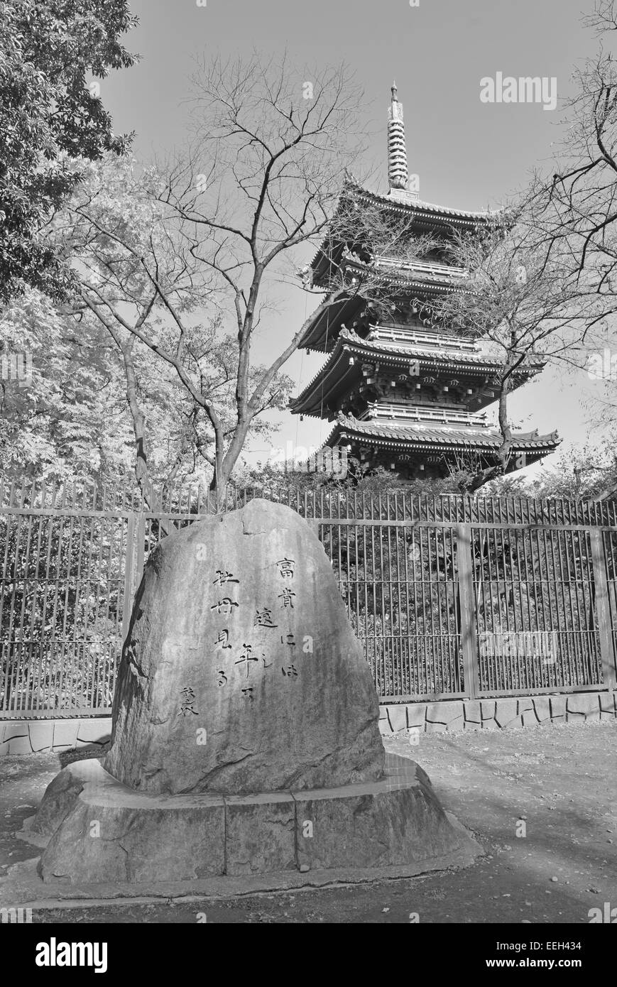 Pagoda al Santuario Toshogu nel Parco di Ueno, Tokyo, Giappone Foto Stock