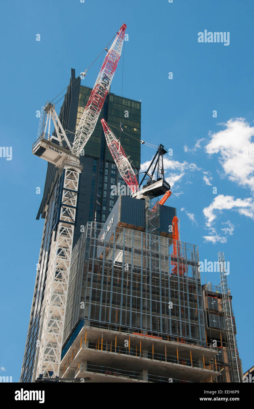Alto edificio di costruzione in Elizabeth Street, Melbourne Foto Stock
