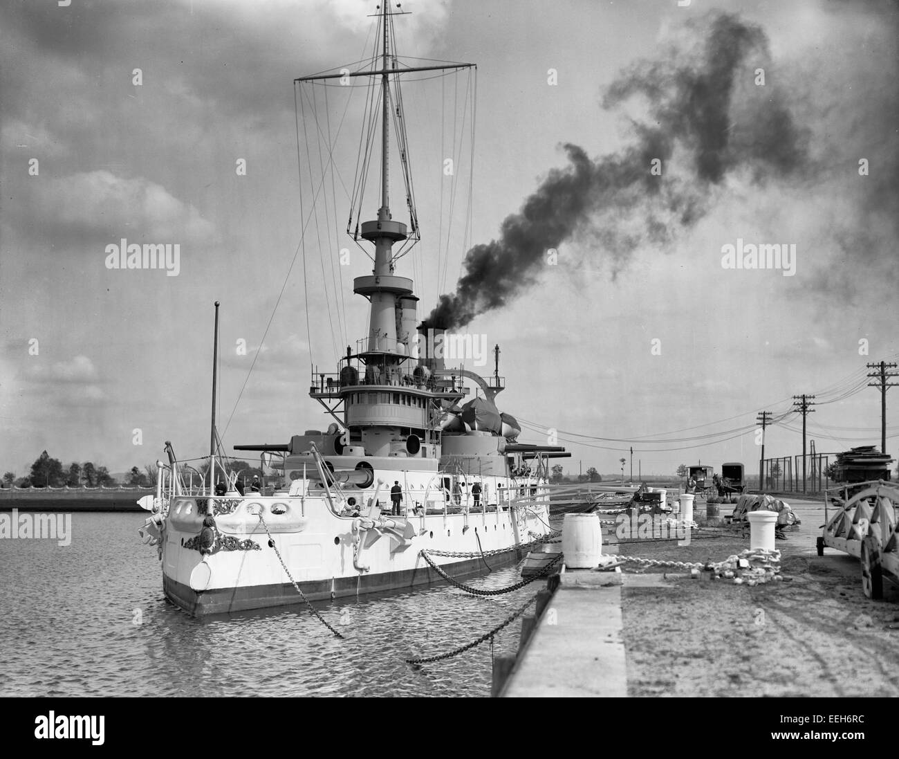 Philadelphia, Pennsylvania, USS Indiana, campionato isola Navy Yard, circa 1900 Foto Stock