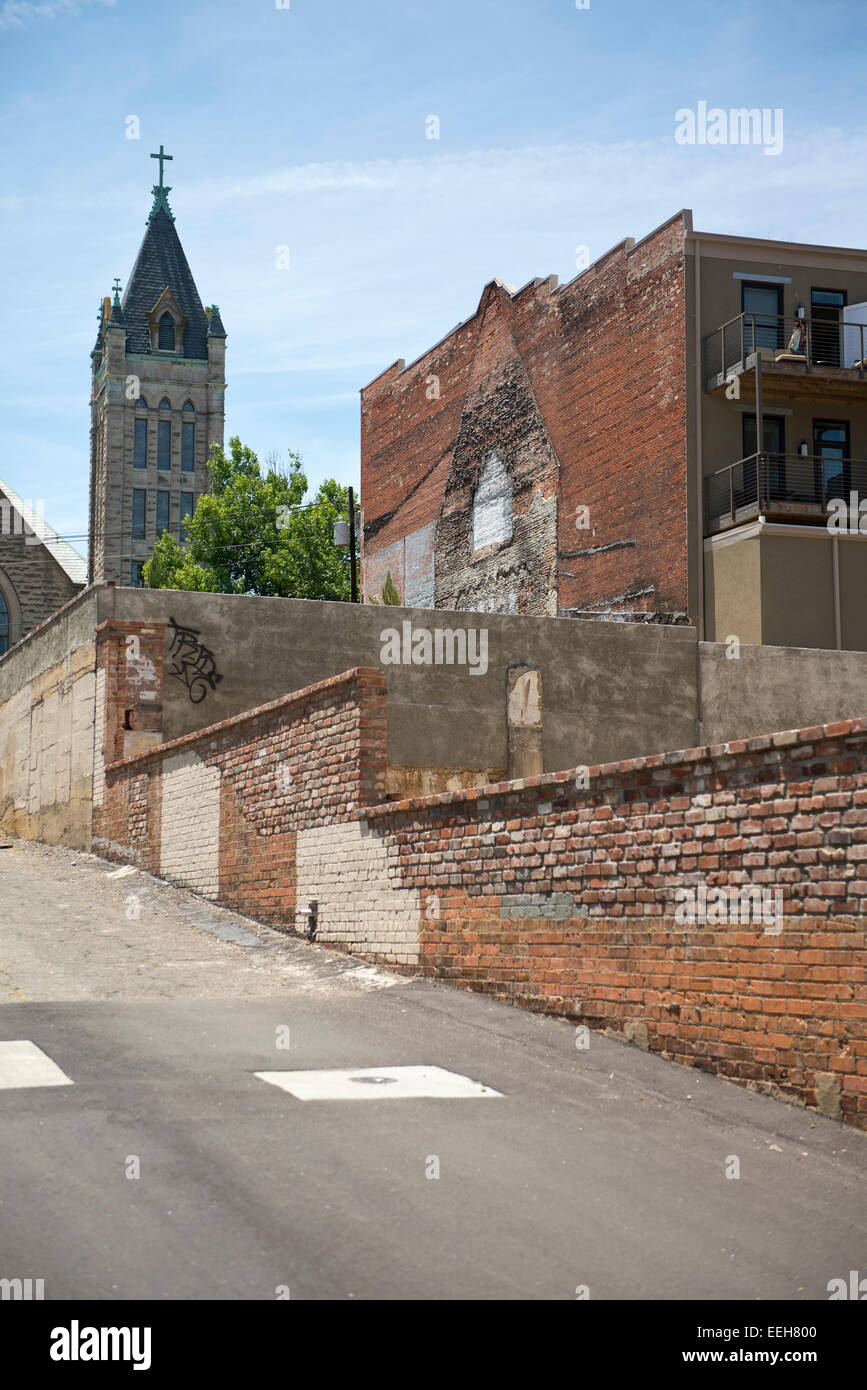 Vicoli del centro di Asheville NC Foto Stock