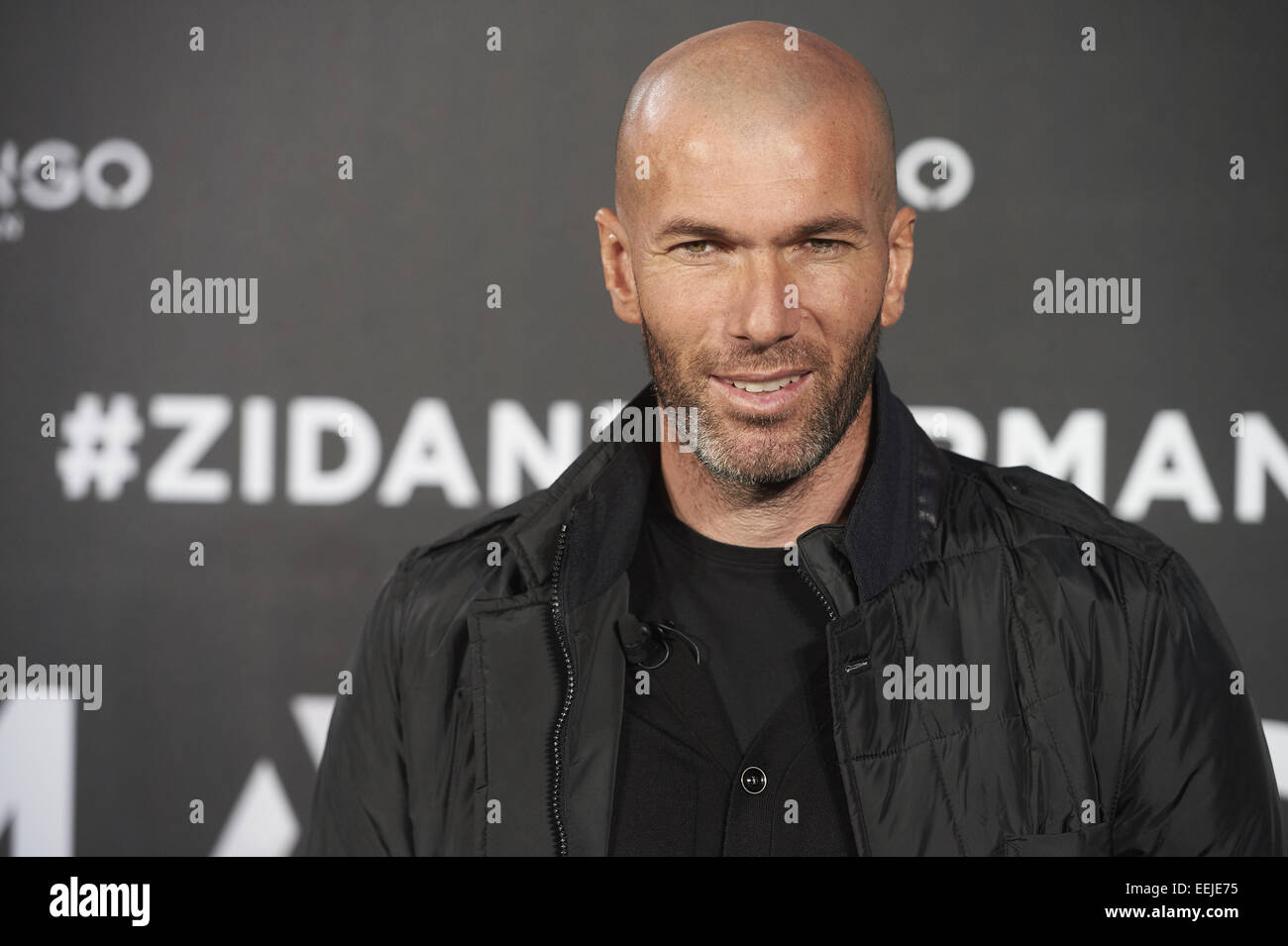 Madrid, Spagna. Xix gen, 2015. Zinedine Zidane ha presentato come nuova Mango uomo immagine per la collezione 2015 in Telecamera Studio su gennaio 19, 2015 a Madrid Credit: Jack Abuin/ZUMA filo/Alamy Live News Foto Stock