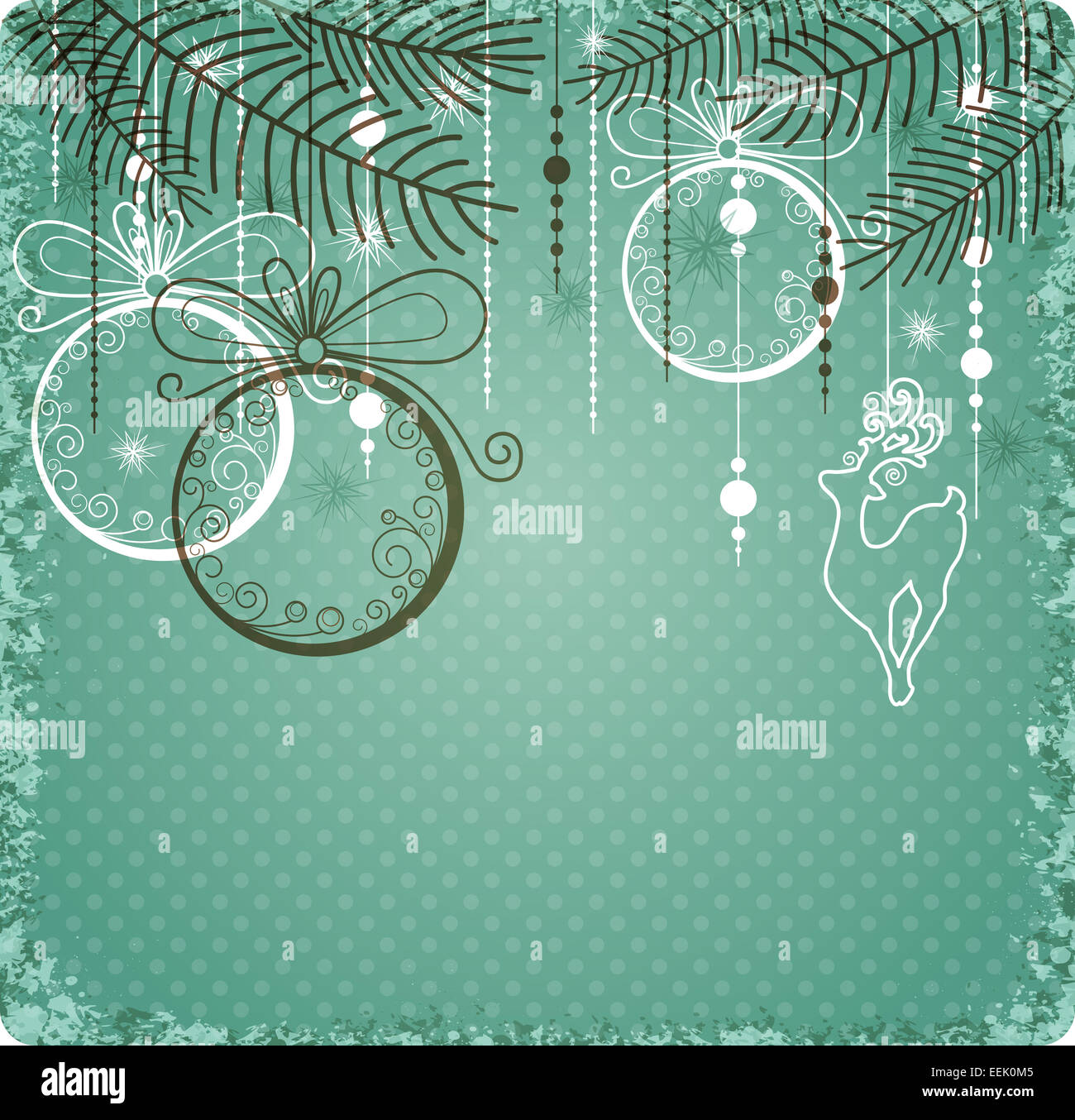 Natale sfondo verde con decorazioni Foto Stock