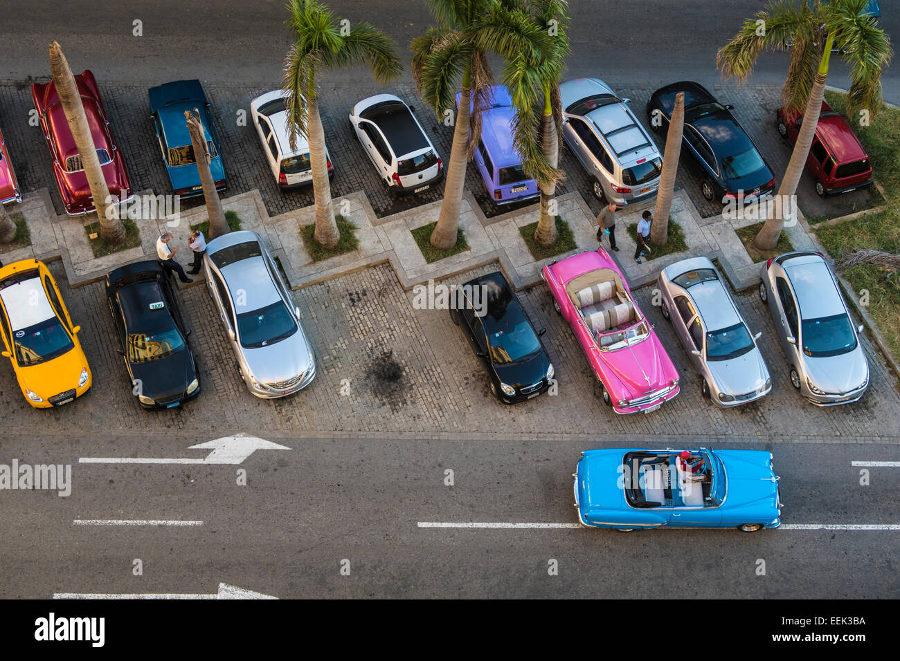 Hotel parcheggio presso il Parque Central Hotel, Havana, Cuba. Foto Stock