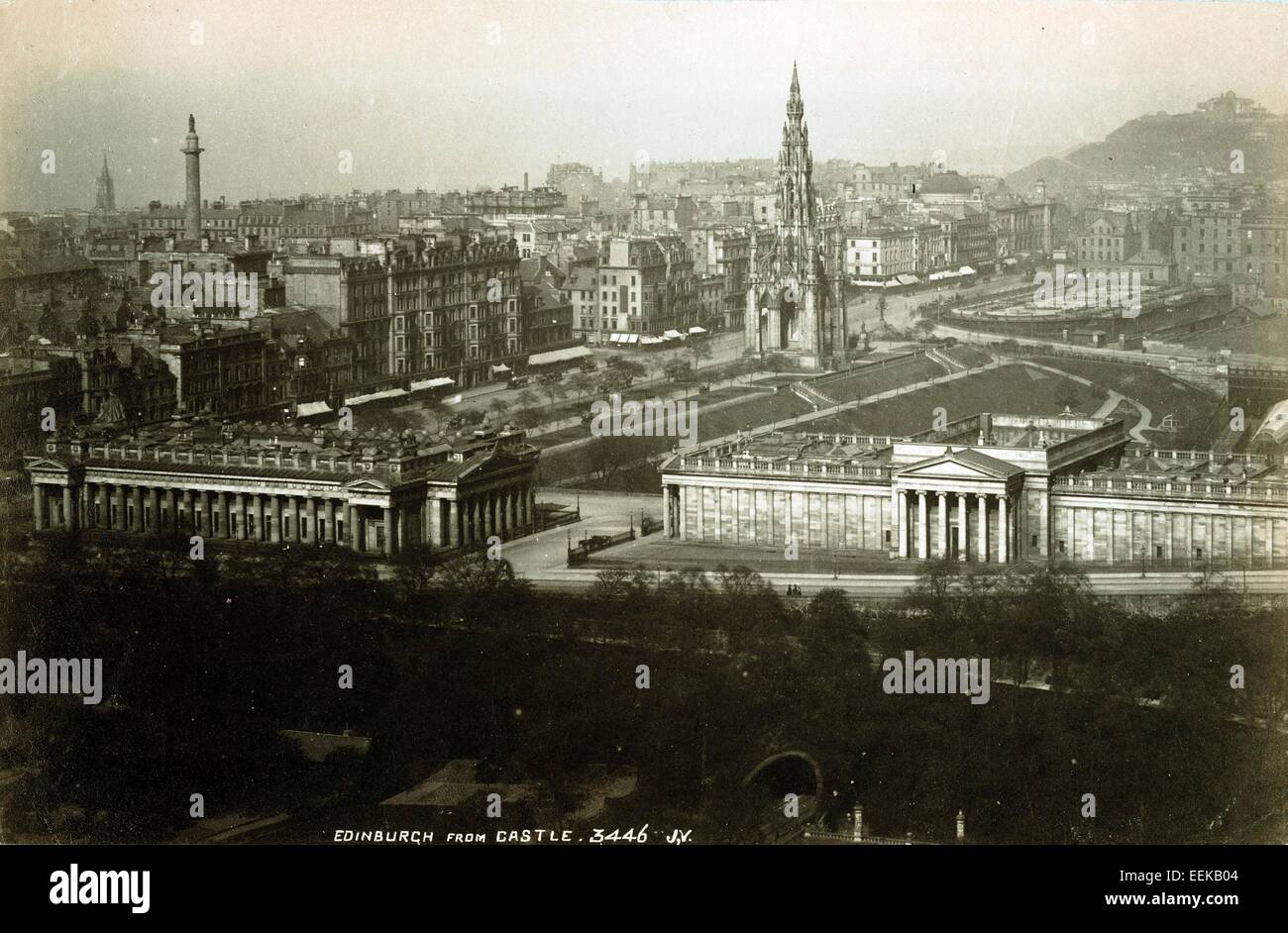 Edimburgo dal Castello, ca 1890, da James Valentine Foto Stock