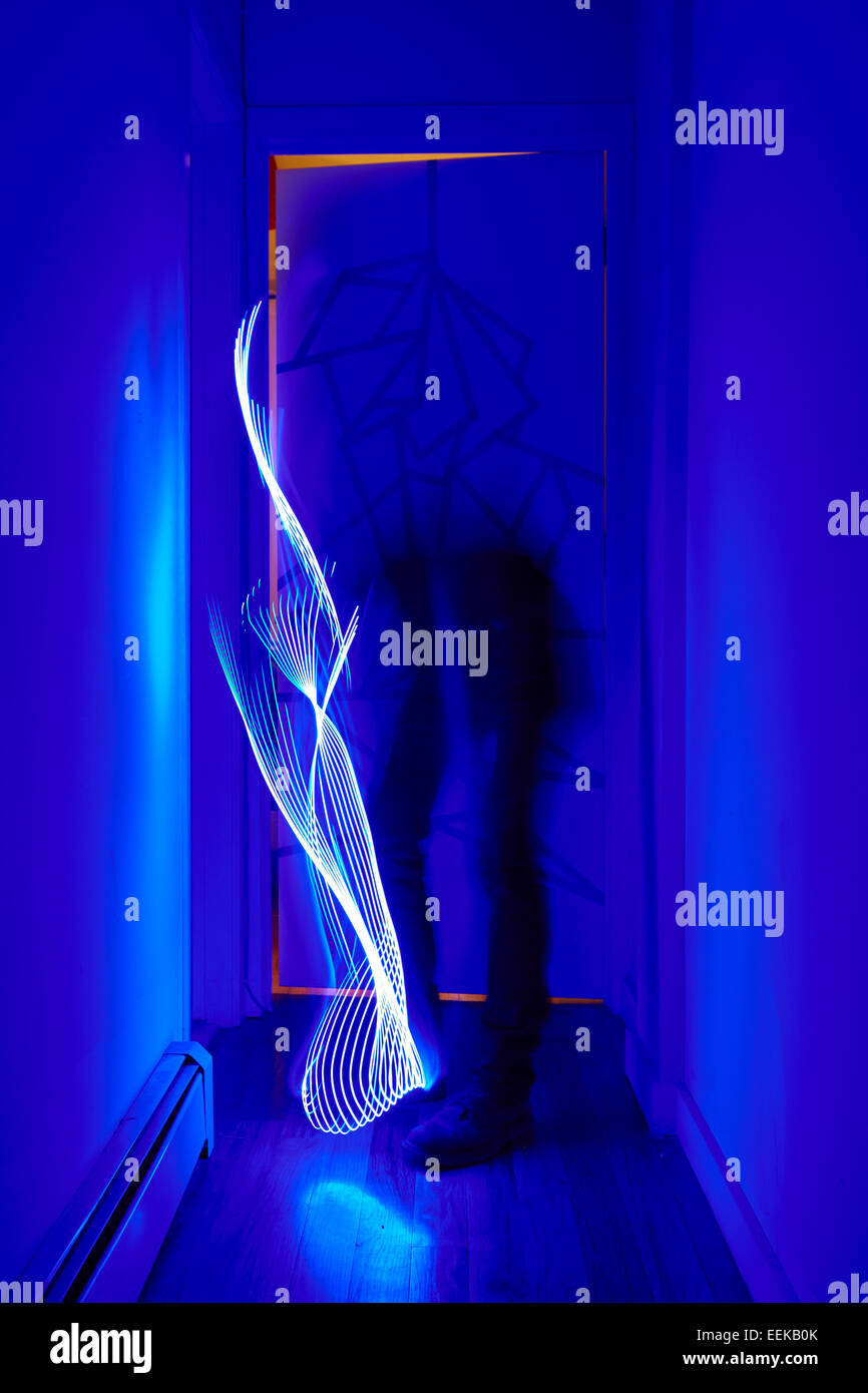 Whimsical luce forme di pittura con luce a LED stick Foto Stock