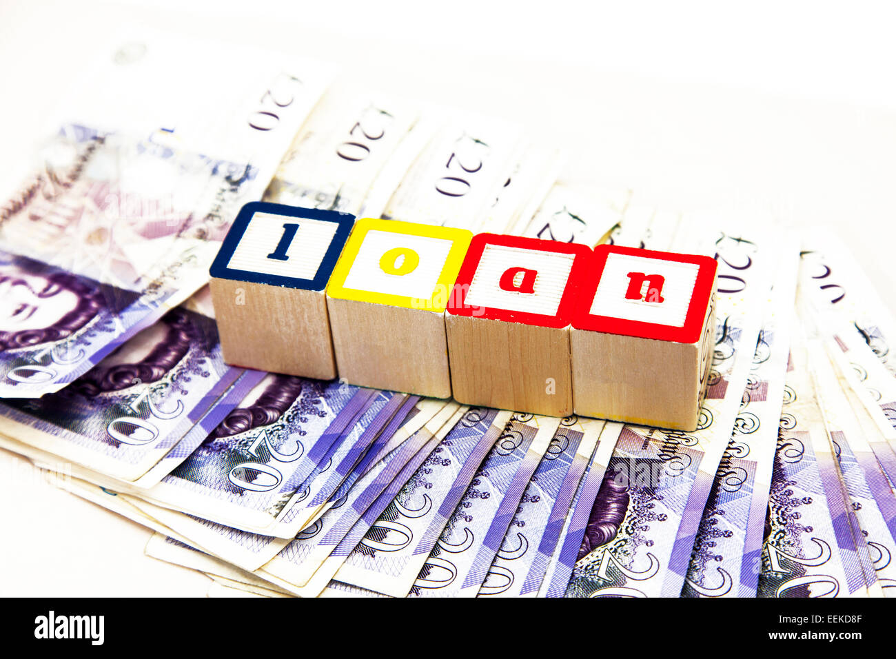 Prestito di denaro contante di squalo si prestano di debito prestito prestito PRESTITO Prestito tassi di interesse ritagliata uno spazio di copia sullo sfondo bianco Foto Stock