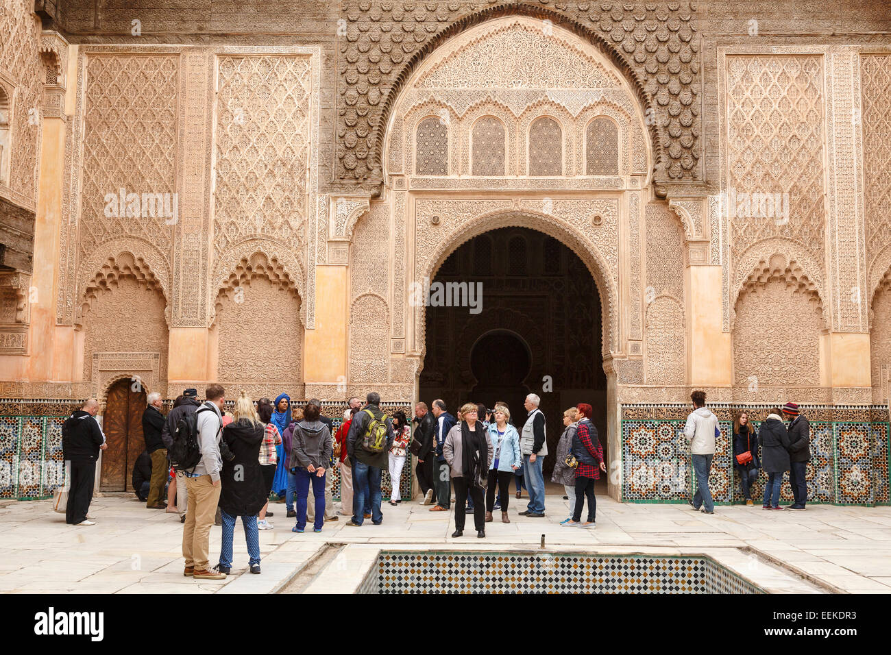 Ben Youssef Medersa. Marrakech. Il Marocco. Il Nord Africa. Africa Foto Stock